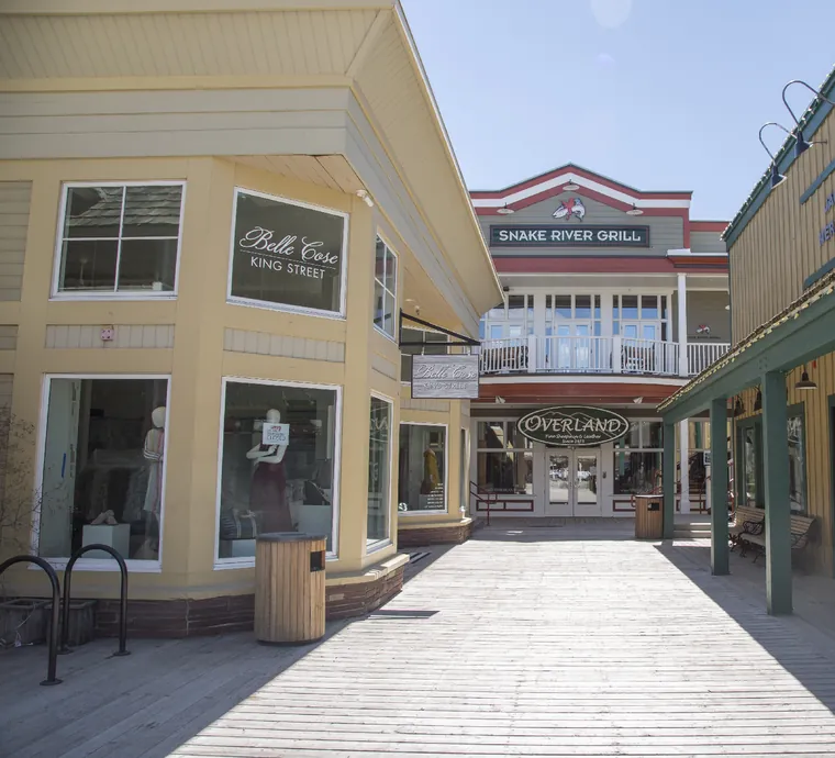 Shops along the downtown Jackson boardwalk